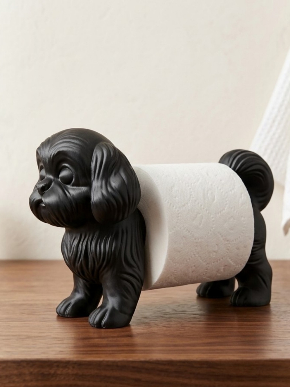 Shih Tzu Toilet Paper Holder - Decorative Pet-Themed Bath Accessory